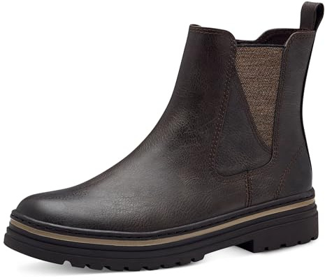 MARCO TOZZI Damen Chelsea Boots Flach mit Reißverschluss, Braun (Mocca), 36 EU