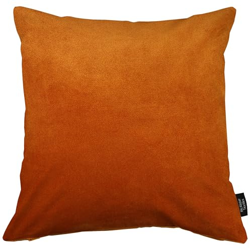 McAlister Textiles Matter Samt Knife Edge | Kissenbezug für Sofakissen in Orange | 50 x 50cm | erhältlich in 25 Farben | griffester Samt | Kissenhülle für Samtkissen