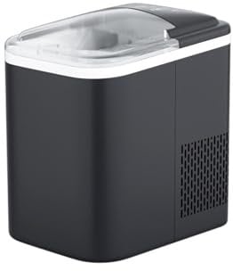 UXHRILSV 110v Ice Machine, Small Nugget Ice Maker Countertop, Smart Mini Household Fully Automatic Round Ice Making Maker, Large Capacity Bullet Ice Cubes Maker, Portable Ice Maker,US110V
