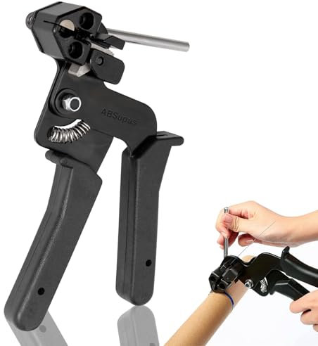 Metal Cable Tie Gun, Stainless Steel Zip Tie Gun, Metal Tie Wrap Gun, Automatic Cable Tie Cutter Tightening Tool for 3 mm-12 mm Metal Cable Ties