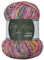 Rellana Flotte Socke 4f. Woolfree Linosa,93% Polyacryl und 7% Stretch-Polyester,100 g = ca. 420 m (1830 gelb-gerbera-flieder-grau)