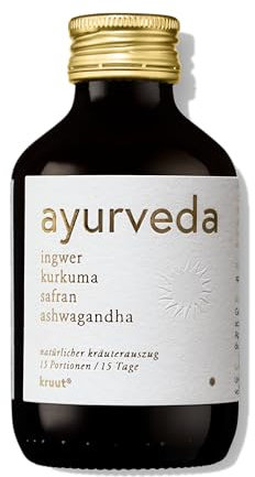 Kruut – Ayurveda Kräuterauszug bio 150ml – Goldenes Elixier aus kraftvollen Kräutern – Ingwer, Kurkuma, Kardamom, Safran & mehr – Oxymel Tinktur Kräuterdrink Sirup Kur