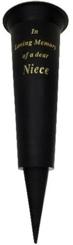 Special Graveside Memorial Grave Spiked Flower Vase In Loving Memory Special Memorial Vase for Graves - Plastic Cemetery Flower Holder with Spike, (2, Neice)