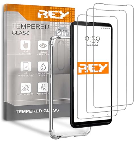 REY 3X Bildschirmschutz und Hülle Anti-Shock für Sony Xperia 10 IV, Gehärtetem Glas und Silikon TPU mit hoher Widerstandsfähigkeit