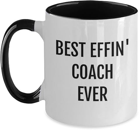 Divertidos regalos de entrenador para cumpleaños, taza de café de dos tonos con el mejor entrenador de Effin, regalos de hombres a amigos, compañeros de trabajo, familia para cumpleaños