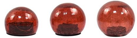 ito Electronics 3er Set LED Glaskugeln mit Craquelé-Effekt - Verschiedene Größen 10cm, 12cm, 15cm - IP44 - Für Drinnen und Draußen