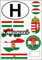 Daged Ungarn Aufkleber Karte 10 Stück Stickerbogen - PKW Auto Motorrad Biker Flagge Fahne AK