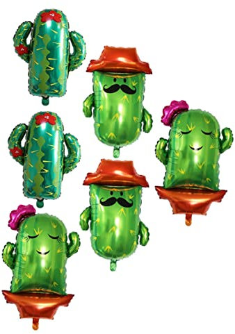 JOINPAYA 6 Piezas Grandes Globos De Cactus Decoraciones De Cumpleaños Cactus Inflable Globos Mexicanos Globo Gigante Globos De Papel De Frutas Globos Aloha Green Película De Aluminio
