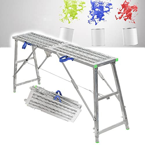 LIUWOPA Work Platform Folding Scaffolding Equipment, Adjustable Height Portable Scaffold Multipurpose Work Platform Scaffold Tower Ladder (180cm)