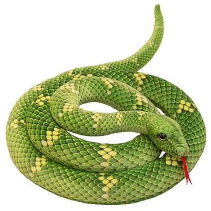 Uixxducc Große Schlange Kuscheltier Plüschtier Schlange Kuschelschlange Realistische Schlange Plüschstofftier Riesige Schlange Stofftier Spielzeug für Kinder (Grün,80cm)