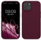 kwmobile Handyhülle für iPhone 15 Hülle, für iPhone 15 Case - Hülle Silikon - kabelloses Laden - Bordeaux Violett