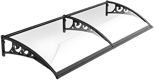 Outdoor Canopy Front Door Canopy, Awnings for Doors with Separate Drainage, Modern Polycarbonate Cover, for terraces,Bedroom Windows, Rain And Snow Protection, Easy to Install(Transparent,100x120cm/39