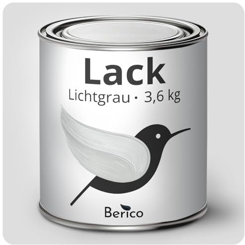 Berico Buntlack - Lichtgrau - 3,6 Kg - 4in1 Premium Acryllack - Für Innen und Außen