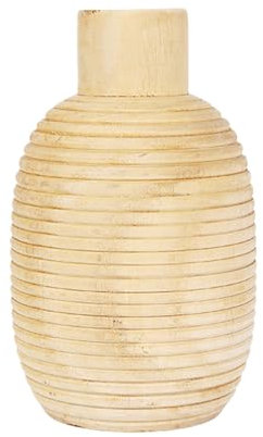 Vase en Bois Naturel - à Fleurs en Bambou Naturel | Grand en Bois | Pots de Poche décoratifs | Décoration Rustique avec des Fleurs | Pot de Table décorative, Style Nordique
