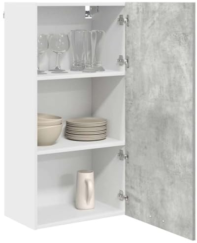 vidaXL Hängeschrank Betongrau und Weiß 50 x 31 x 100 cm Holzwerkstoff