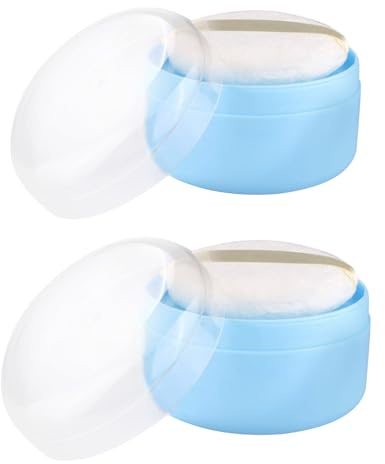 Puderquaste mit Behälter und Sieb, 2 Stück, Himmelblau