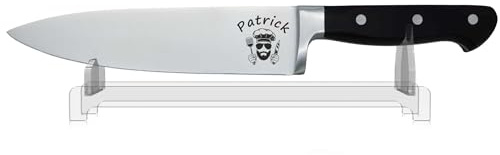 ADAM WILD Grillmesser mit Gravur | Geschenk für Männer | Fleischmesser | Für Grillfans & Grillmeister | Edelstahlklinge 20 cm | für Gas- & Holzkohlegrill | BBQ-Motiv gravierbar | in Geschenkbox