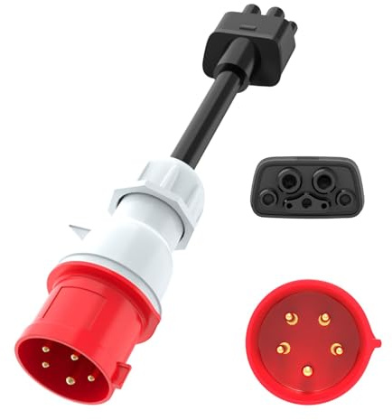 BlueAmp 5-Pin CEE zu Tesla Adapter, 32A/7KW Gen 2 EV Ladekabelverlängerung für Tesla Model S/3/X/Y, Erdung erforderlich für den Betrieb