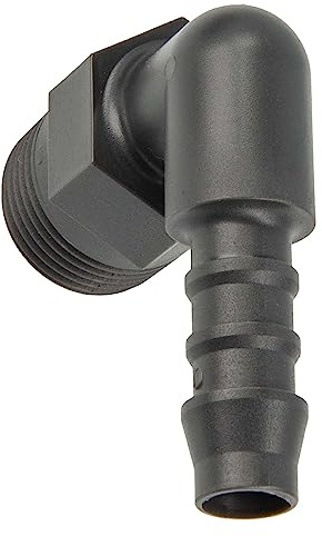 tecuro Winkel-Schlauchtülle mit AG - Ø 21 mm x 3/4 Zoll - Nylon grau