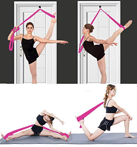MINGZJ Streching Beinspreizer, Einfache Installation an der Tür Yoga-Gürtel,Dehnungsband für Ballett,Tanzen und Gymnastik Taekwondo (Rosa)