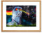 Graffiti Easter Island Head Laser Art Print Light Oak Framed Poster Wall Decor 9x7 inch Insel Licht Wand Deko