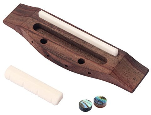 Alnicov 4-saitige Gitarrenteile aus Palisander, Steg und Sattelmutter und Muschelpunkt für Ukulele
