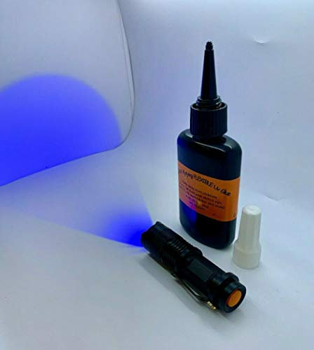 50 Gram Flexible Fly Tying UV Glue Resin, Zoomable UV Torch, Fly Fishing