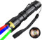 Linterna LED con luz roja, verde, blanca y azul, BESTSUN linternas de 4 colores en 1 linterna de señalización vial para visión nocturna, astronomía, senderismo, pesca, camping