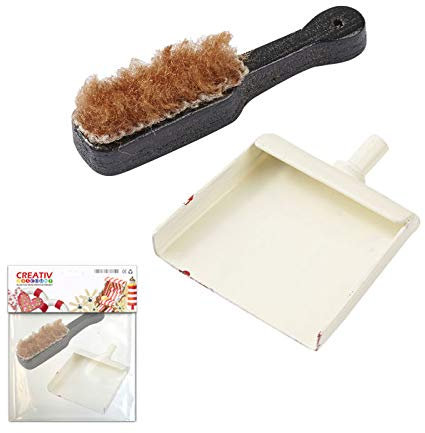 CREATIV DISCOUNT Mini Besen & Schaufel, 4cm, 2 St.