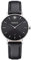 Kistanio Damenuhr Petit Edelstahl Saphirglas mit schwarzem Lederband SI-BLKS-L-BLK