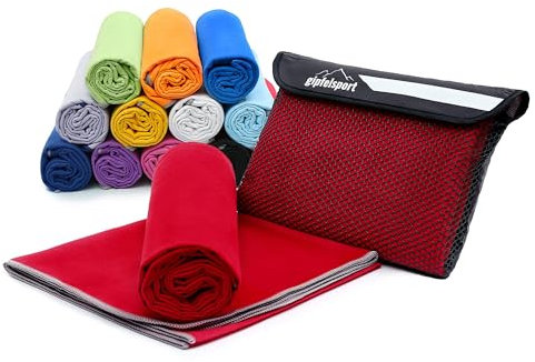 gipfelsport Mikrofaser Handtuch - Microfaser Handtücher Set, Strandtuch, Badetuch I groß, schnelltrocknend I für Sport, Beach, Reise, Outdoor, Camping I leicht, dünn, klein I 140x70cm I Rot