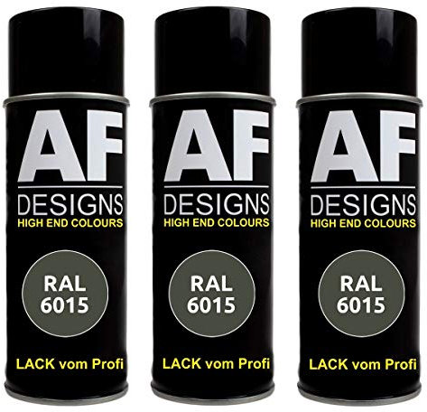 Alex Flittner Designs Lot de 3 bombes de peinture RAL pour voiture - Couleur : noir olive mat - RAL6015