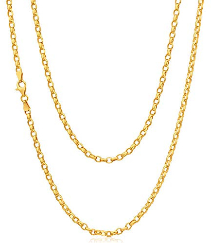 Chaîne maille jaseron ovale en or jaune 9 carats - 4,7 g - 46 cm - Pour femme - Livré dans une boîte cadeau