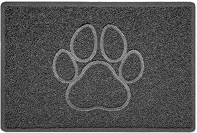 Nicoman Zerbino a forma di zampa goffrata, cattura lo sporco, lavabile, barriera - grigio scuro (retro in gomma impermeabile) - piccolo (60 x 40 cm)