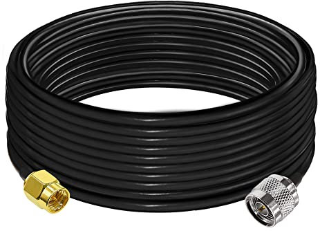 TUOLNK Cable de tipo SMA a N RG58 32,8 pies (10 M) Cable de extensión de antena WiFi de alta frecuencia y baja pérdida Cable coaxial negro SMA macho a N macho de 50 ohmios para red inalámbrica
