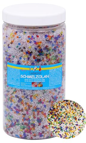 Schmelzolan 1000 g, Kunststoffgranulat zum Schmelzen, zum Backen von Dekorationen (bunte Mischung)