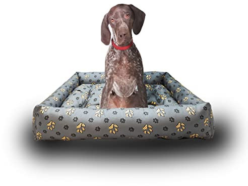 Grand Filippo Hundebett Wasserdicht - Hundebetten für Kleine und Große Hunde - Hunde Bett rutschfeste Unterseite - Hundekorb - Hundekörbchen 95x75x20 Große Pfote