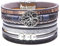 Bracelet Manchette en Cuir Arbre de Vie Multi-Couche Wraps Bracelet Boho Large Boucle Bracelet Bracelet pour Femme (C)