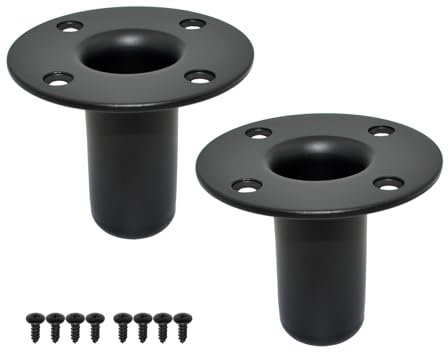 Howonder Lautsprecherständer Top Hat 4.13x3.29 ,Metall-Lautsprecherschrank-Masthalterung, PA/DJ-Stativ Lautsprecherständerhalterungen Adapter 105X85mm (2 Packungen Schwarz)