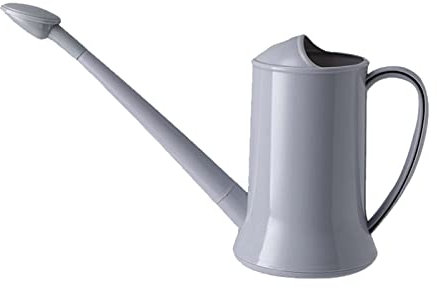 RNCOZE Regadera para plantas de interior, rociador de boca larga de 2 litros con cabezal de pulverización desmontable, regadera de plástico portátil para flores de plantas (gris)