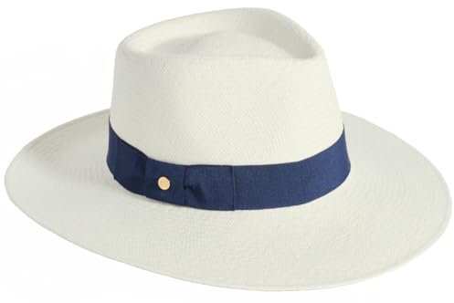 Failsworth Millinery Chatsworth Sombrero de Panamá Paja para mujer, azul marino, 7.125