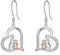 LONAGO Katze Ohrringe für Frauen 925 Sterling Silber Mädchen mit Süßer Katze Ohrhänger Schmuck