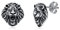 Shusukue Löwe Ohrstecker Silber 925 Schwarze Ohrstecker Unisex Ohrstecker für Herren Damen