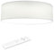 Navaris LED Deckenleuchte 32 cm Rund - Design Stoff Bezug Weiß - Deckenlampe LED Licht Dimmbar mit Farbtemperaturwechsel und Fernbedienung - max 22 Watt 970 Lumen