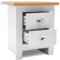 Blisswood Chest of Drawers, 2 Drawer Bedroom Chest of Drawer With Stainless Steel Cup Handle Bedside Table Cabinet Storage For Living Room, Hallway, Furniture (White/Oak 40D x 45W x 51H cm)