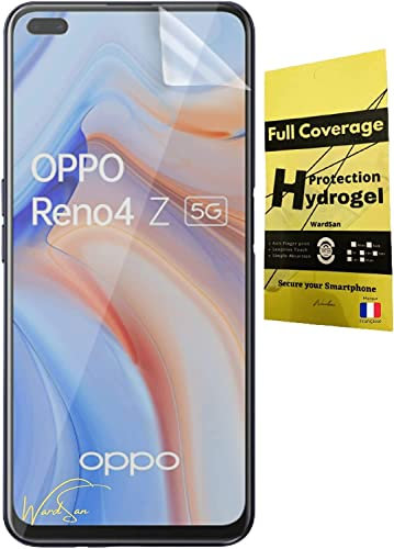 WardSan [2 Pièces Pour OPPO RENO4 Z (Reno 4z) 4G/5G 6.57 - Films de Protection d'écran Hydrogel 3D avec support téléphone doigt | Anti-choc | Compatible coques TPU | Film Protecteur TPU souple