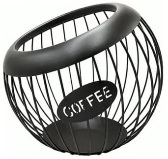 ZHANTAI Capsule di Caffè Cesto di Immagazzinaggio, 1 Pz Contenitore di Cialde di Caffè di Grande Capacità, Metallo Espresso Capsula Organizzatore Titolare, Nero