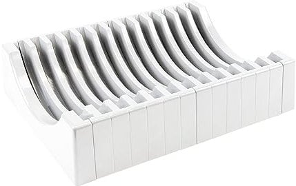 EMUCA - Organizador de Platos para Muebles con Capacidad para 13 Platos, Soporte para Platos cajón, Plástico Blanco