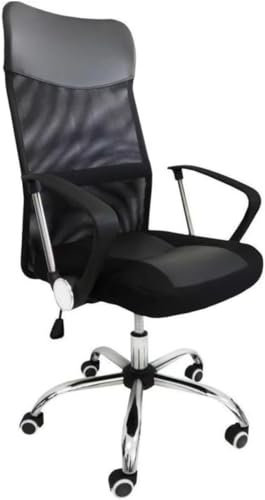 FENIXSHOP24 - Sedia da ufficio Rotelle Girevoli e braccioli ergonomica. reclinabile e con altezza regolabile imbottita e rete traspirante cod-950A