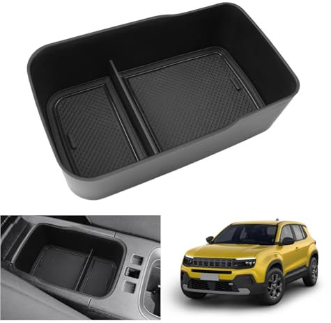 GAFAT Nuovo J eep Avenger 2023 2024 2025 Scatola Portaoggetti per Console Centrale, Avenger Hybrid EV 2025 Organizer per Braccioli, Vano Portaoggetti, Compatibile con Jeep Avenger Accessori (Nero)